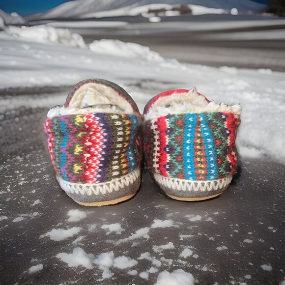 Roxy Snowbird Slipper Children Size 3 Woven Hegge Faux Shearling Scandinavian - Picture 8 of 8